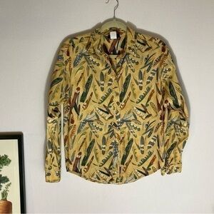 Vintage Roughrider by Circle T feather print we button up shirt size M